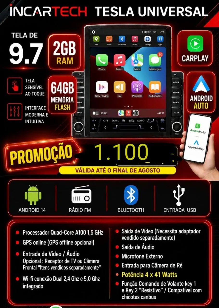 Kit multimídia tesla 