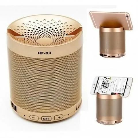 Caixa De Som Bluetooth Q3 Usb Mp3 Aux Com Suporte Celular - Foto 2