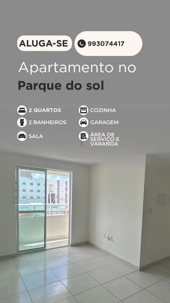 APARTAMENTO PARA ALUGAR NO PARQUE DO SOL