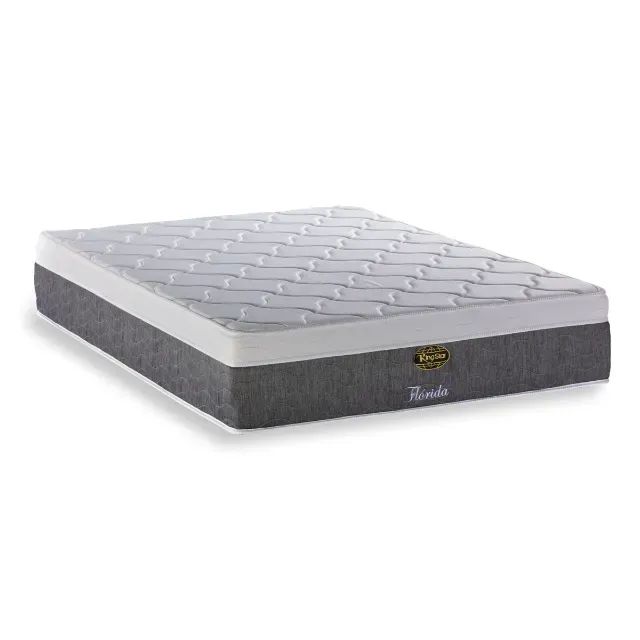 Colchão King Star Com Base Baú King Cinza com Branco