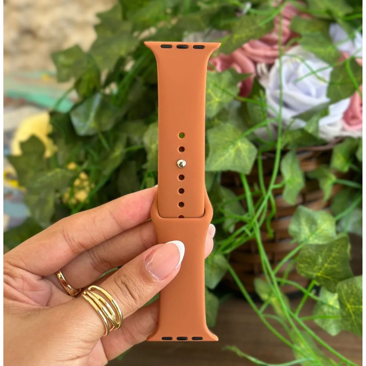 Pulseira nude caramelo Apple Watch 42mm