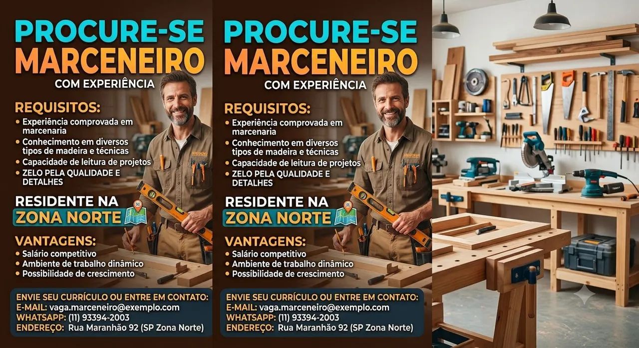 PROCURA-SE MARCENEIRO 