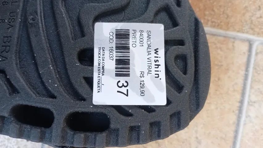 Sandalia Vitral Preta Marca Wishin  - Foto 3