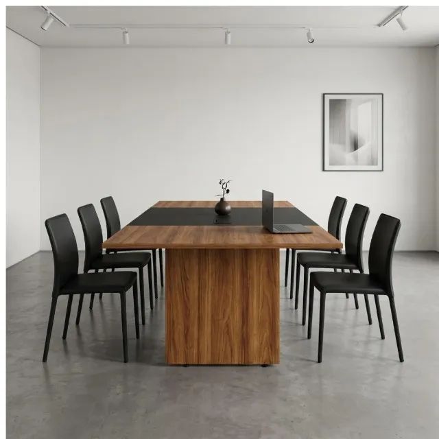Mesa De Reunião Executiva Para Escritório Com Caixa De Tomadas Elegante 22012 - Foto 2