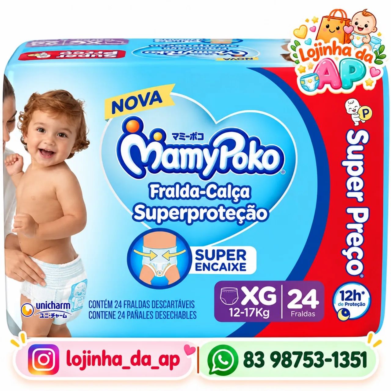 Fralda Mamypoko Superproteção XG (short) 