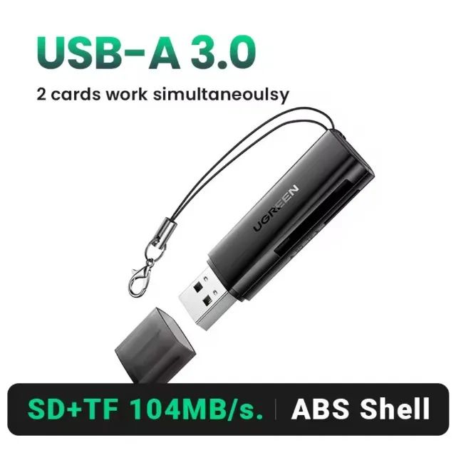Ugreen Leitor de Cartão USB 3.0 p/ SD e Micro SD (ABS Shell) Lacrado Original - Foto 3