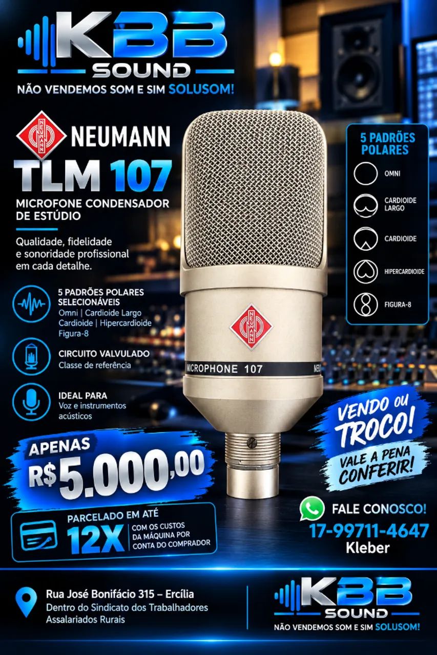 MICROFONE DE ESTÚDIO - NEUMANN TLM 107 - Foto 4
