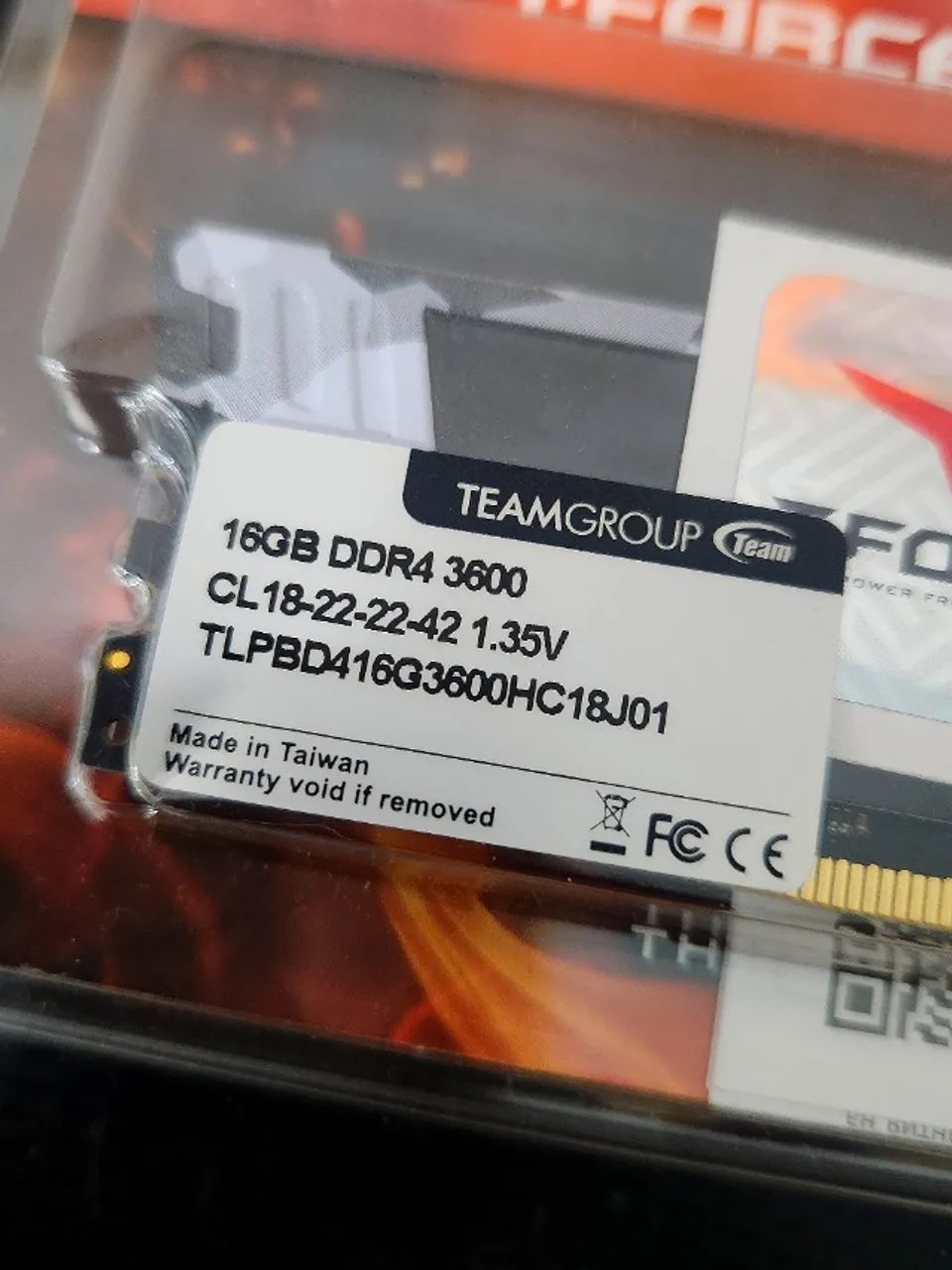 Memória Ram Team Group T-Force Vulcan 16GB (1X16) DDR4 3600MHz, TLPBD416G3600HC18J0 - Foto 2