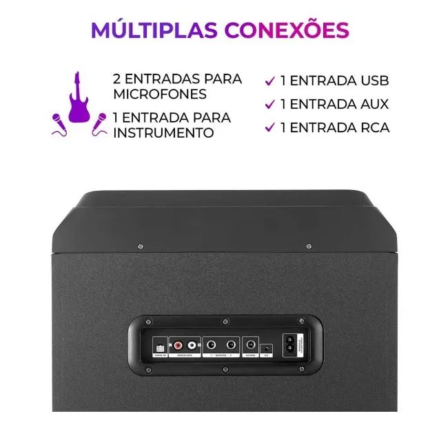 Aluguel de Caixa de  Som com Microfone. - Foto 3