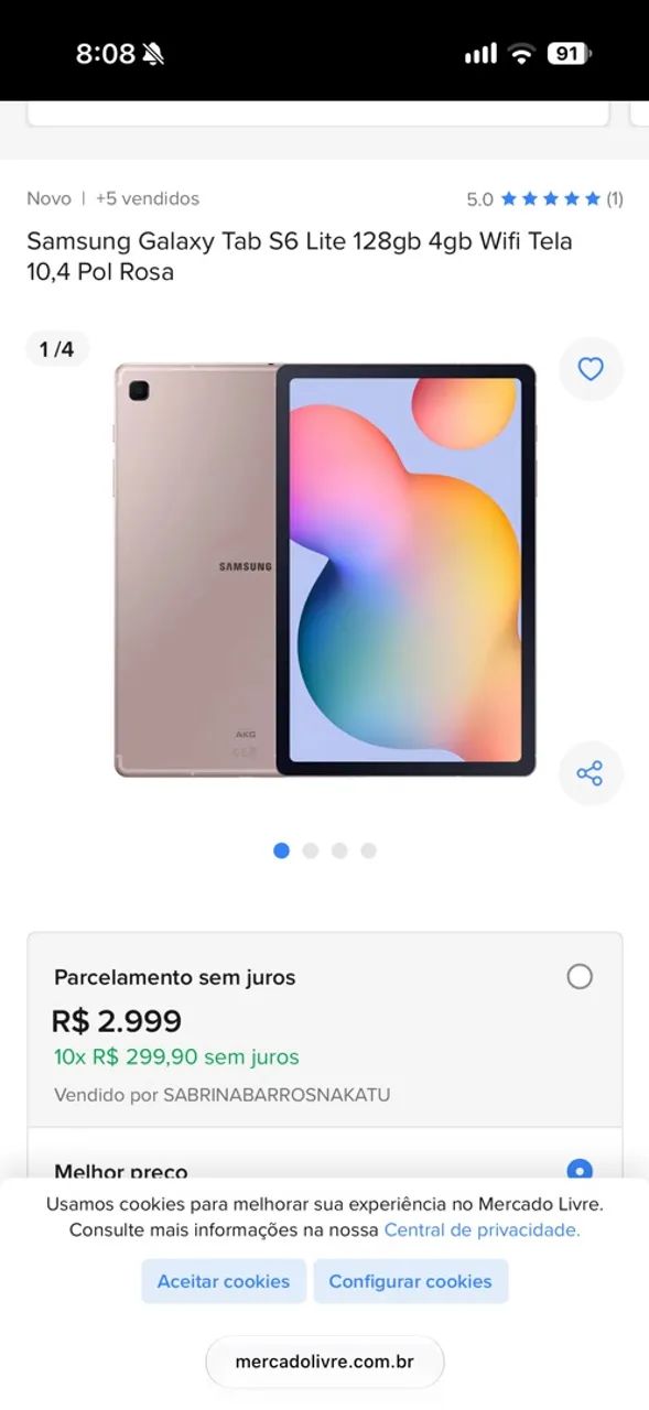 Tablet S6 Lite Rosa