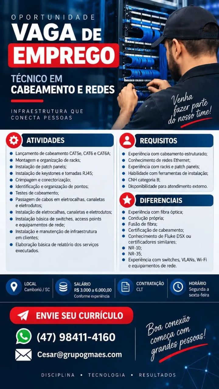 TÉCNICO EM CABEAMENTO E REDES