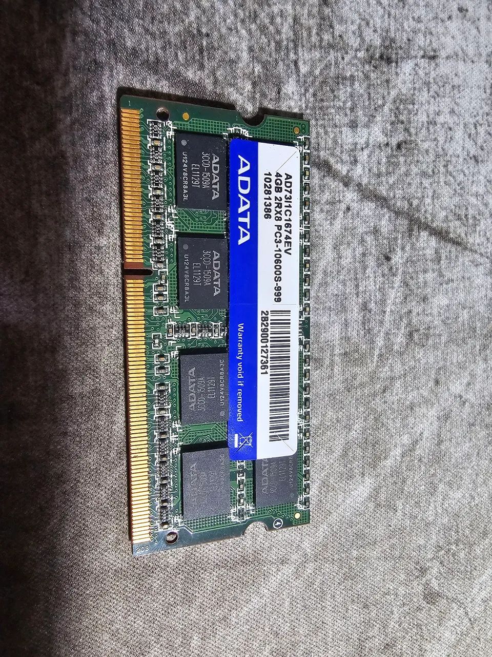 Memoria 4GB DDR3 Adata pc10600S sodimm notebook 