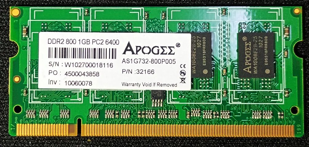 Memoria DDR2 1GB 800 PC2 6400 Apogee usada testada perfeito estado