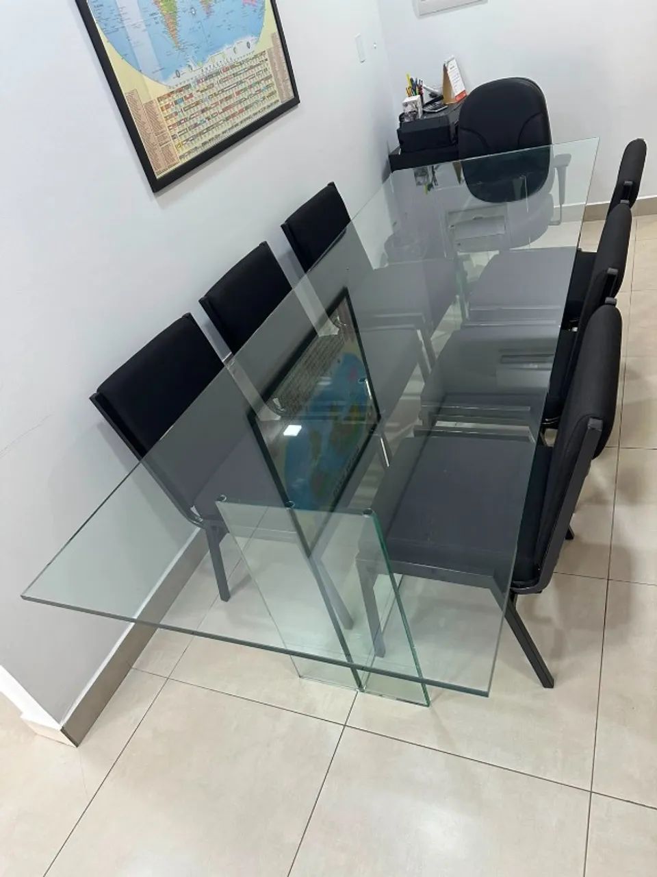 Mesa retangular vidro cristal 8 lugares  - Foto 3