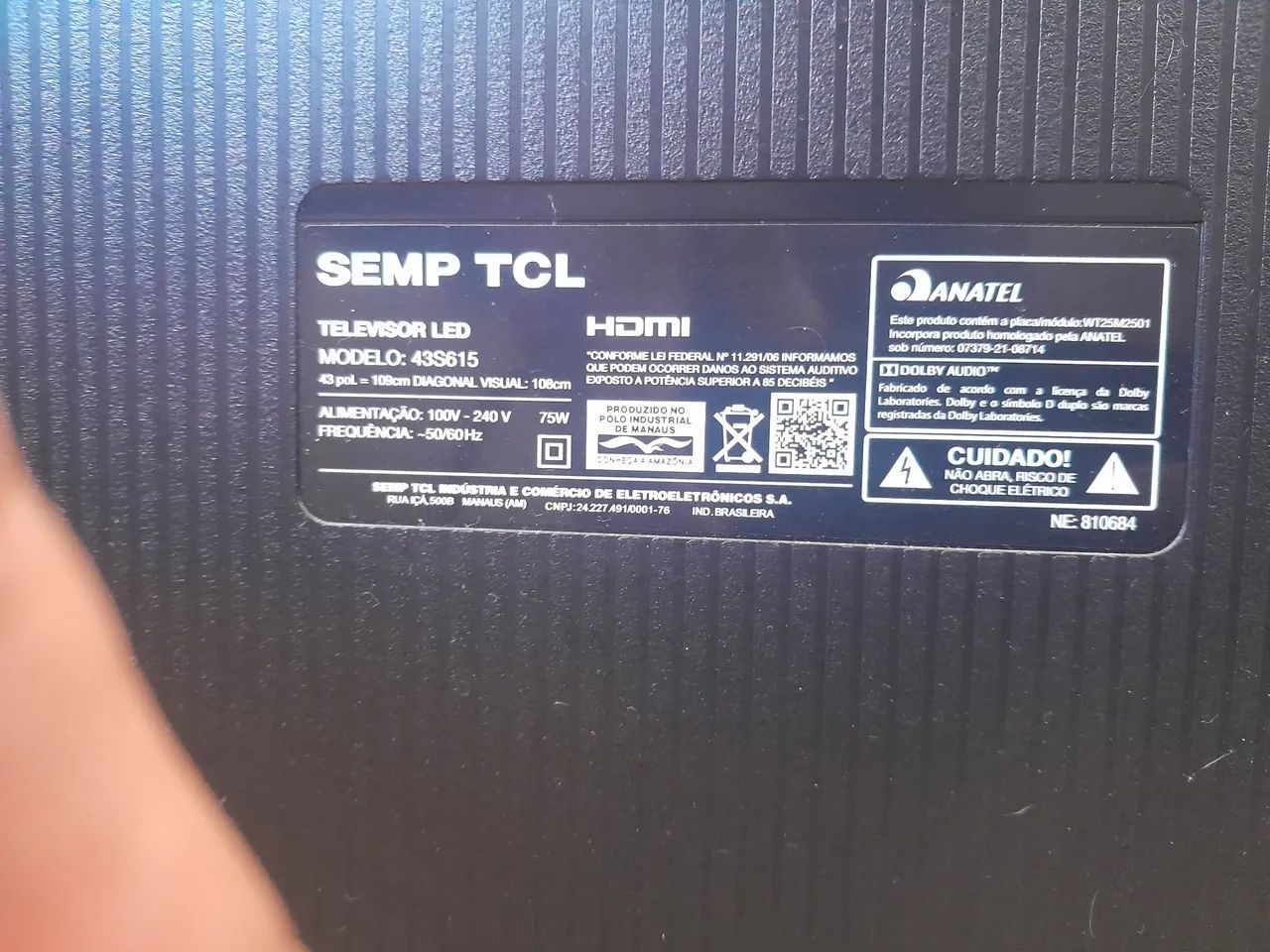 TV TCL 43 POL, TELA QUEBRADA - Foto 2
