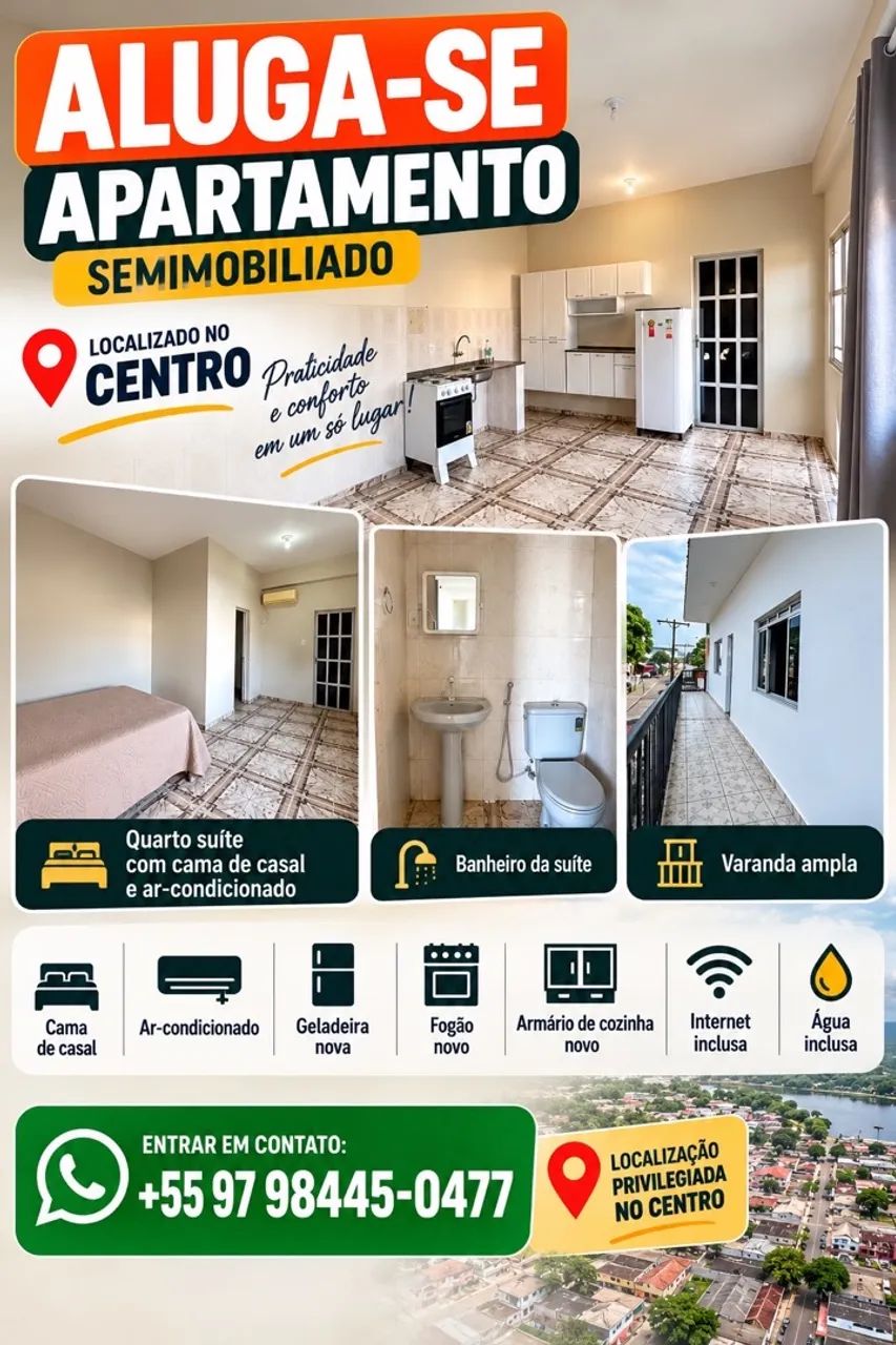 Aluga-se apto semimobiliado 