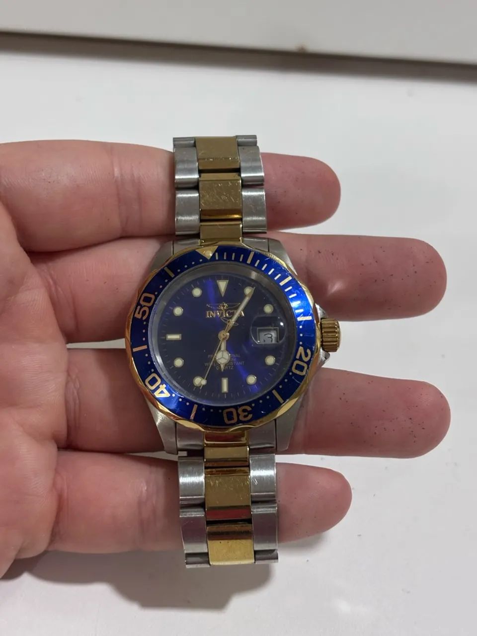 Relógio Invicta Pro Diver 9310 Original - Bicolor Azul e Dourado - Foto 2