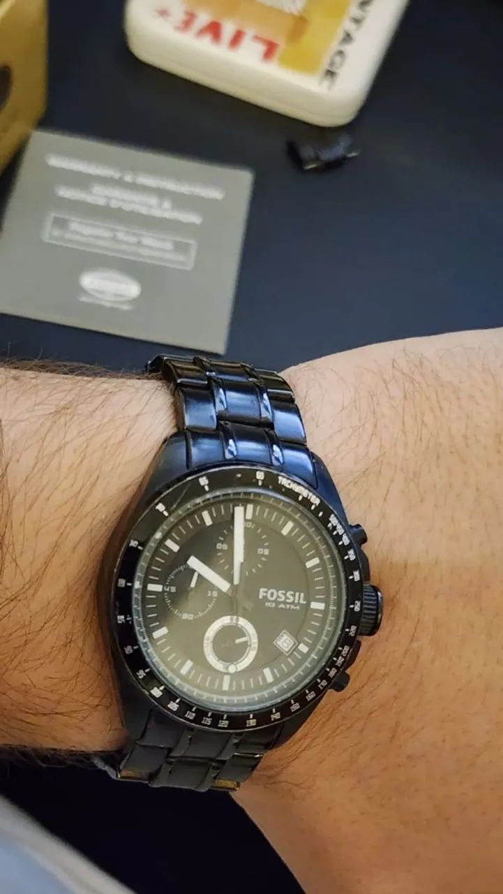 Relógio Fossil Decker CH2601 preto com caixa e manual - Foto 5