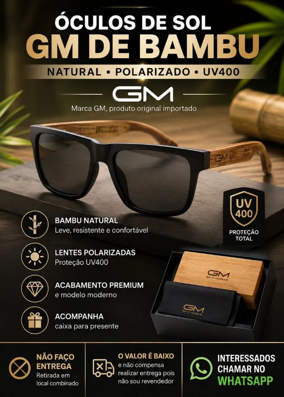 OCULOS DE SOL GM DE BAMBU NATURAL POLARIZADO UV400