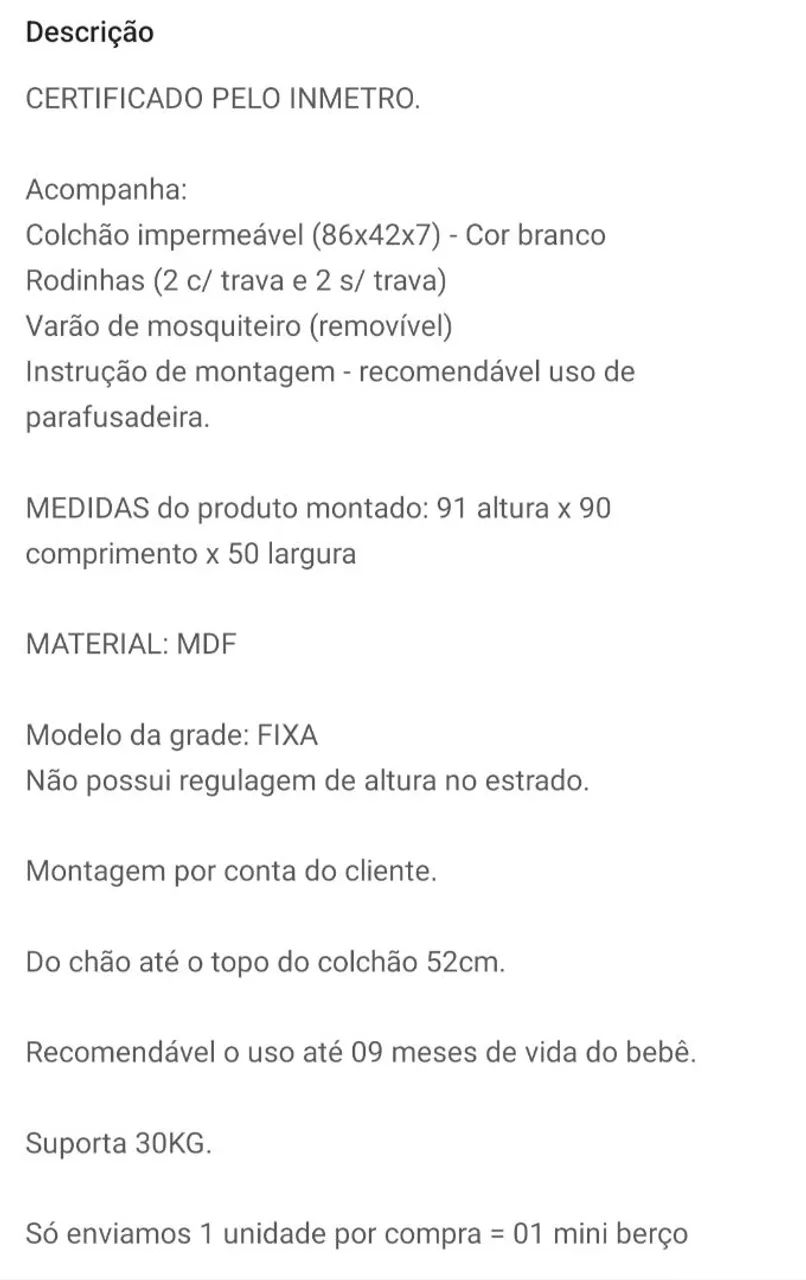 Mini berço  - Foto 4