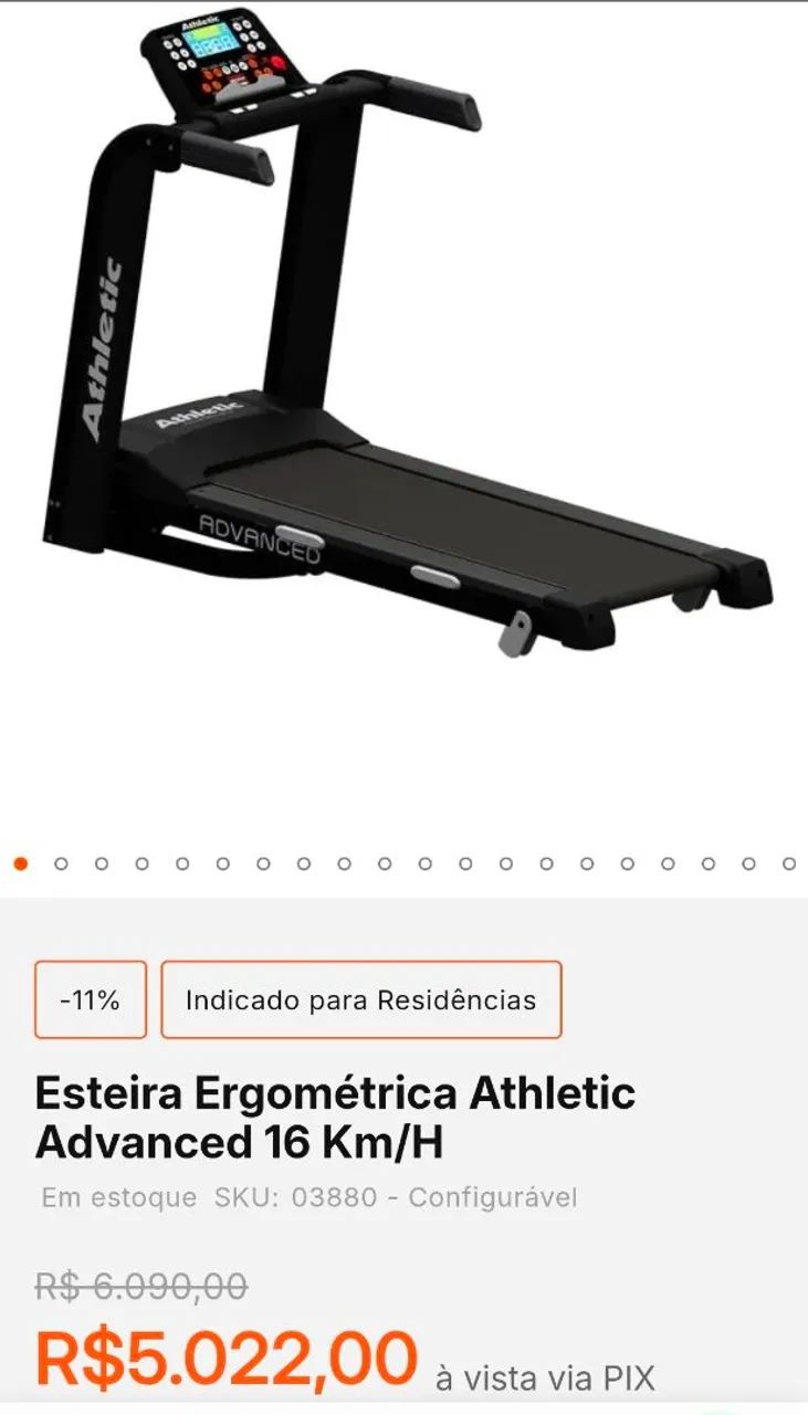 Esteira Ergométrica Athletic Advanced 16 Km/H - Foto 5