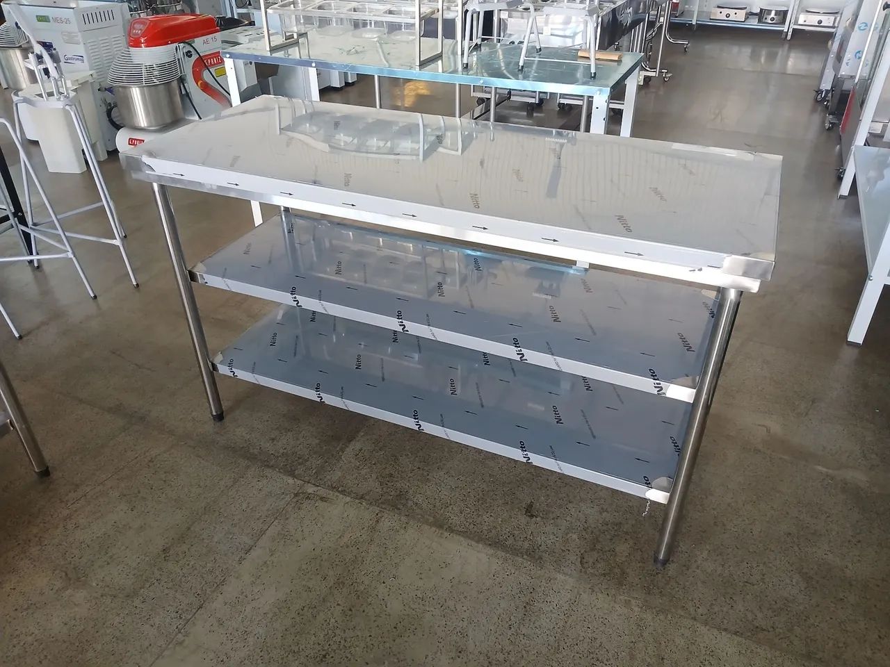 Mesa Inox 150x60 Com 2 Paneleiro Reforçada  - Foto 2