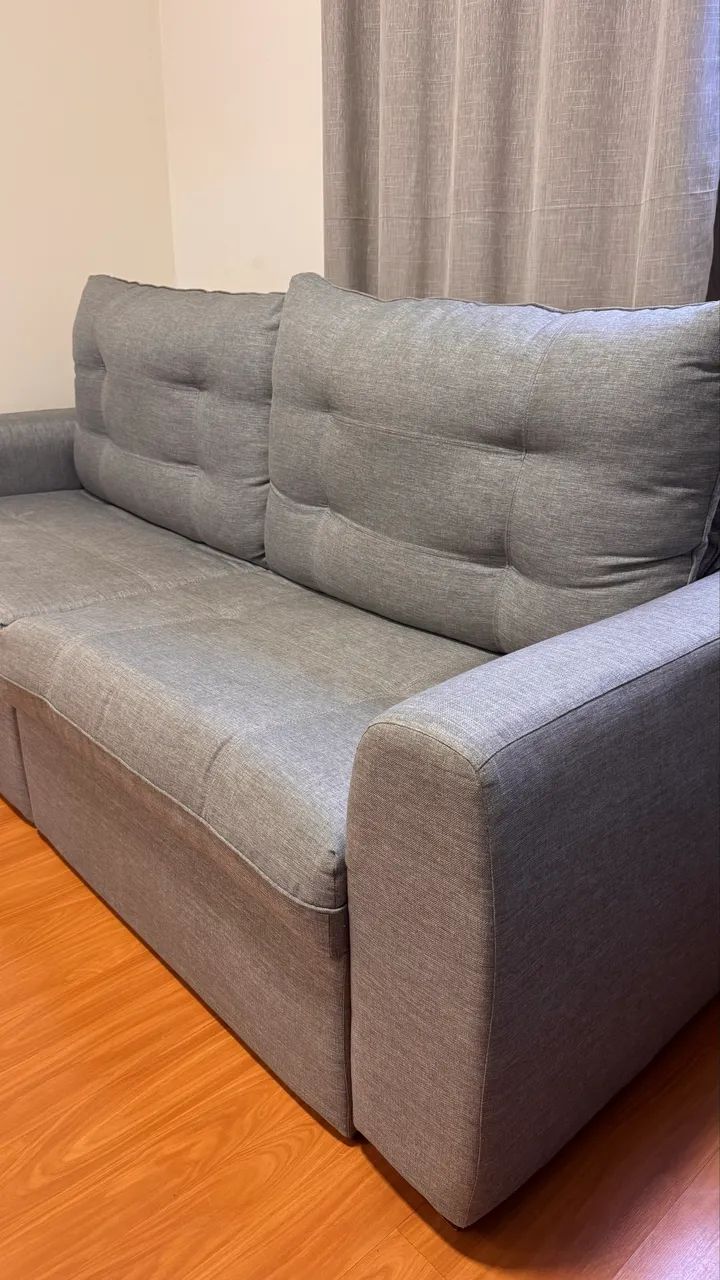 Sofá Retrátil Cinza - Foto 2