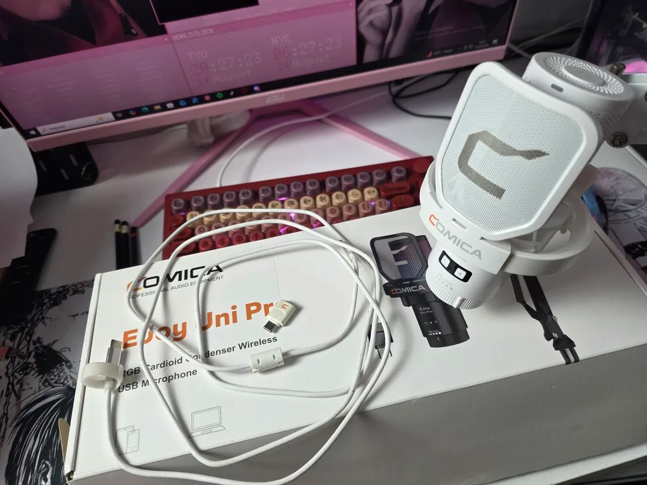 Microfone USB sem fio COMICA Uni pro para PC, laptop e celular com cancelamento de ruido - Foto 2