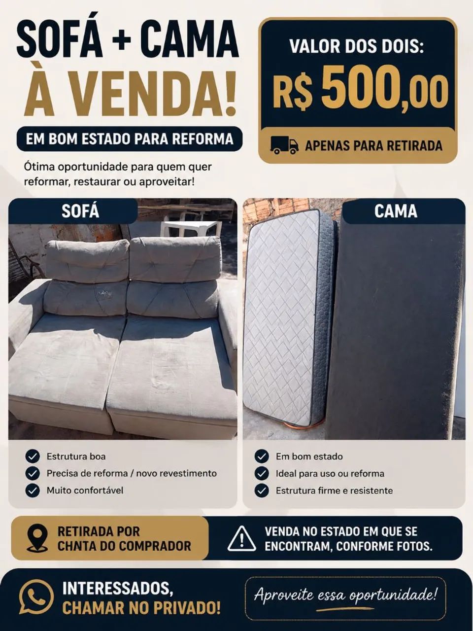 SOFÁ + CAMA DE SOLTEIRO