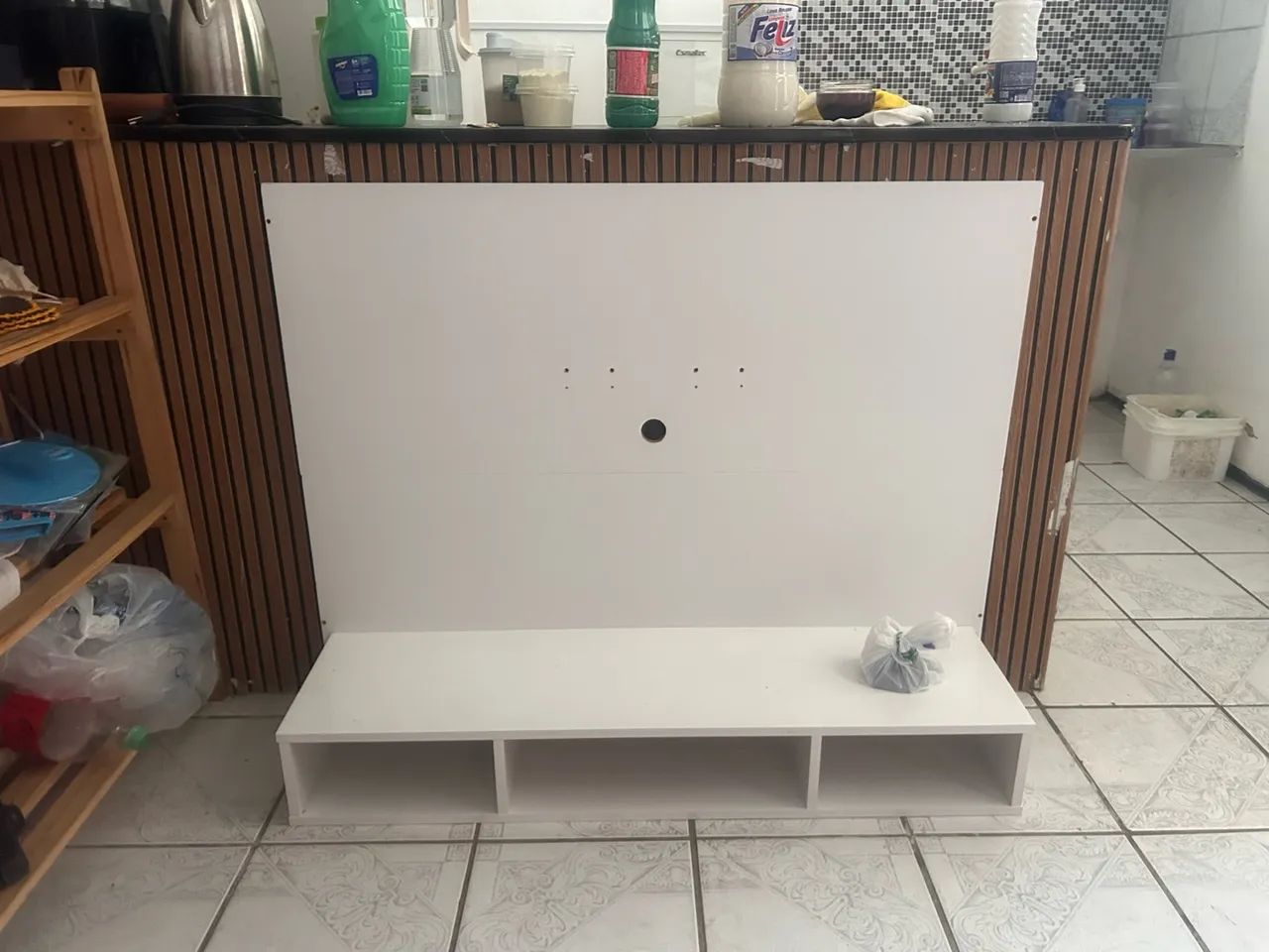 Painel para TV em mdf branco 