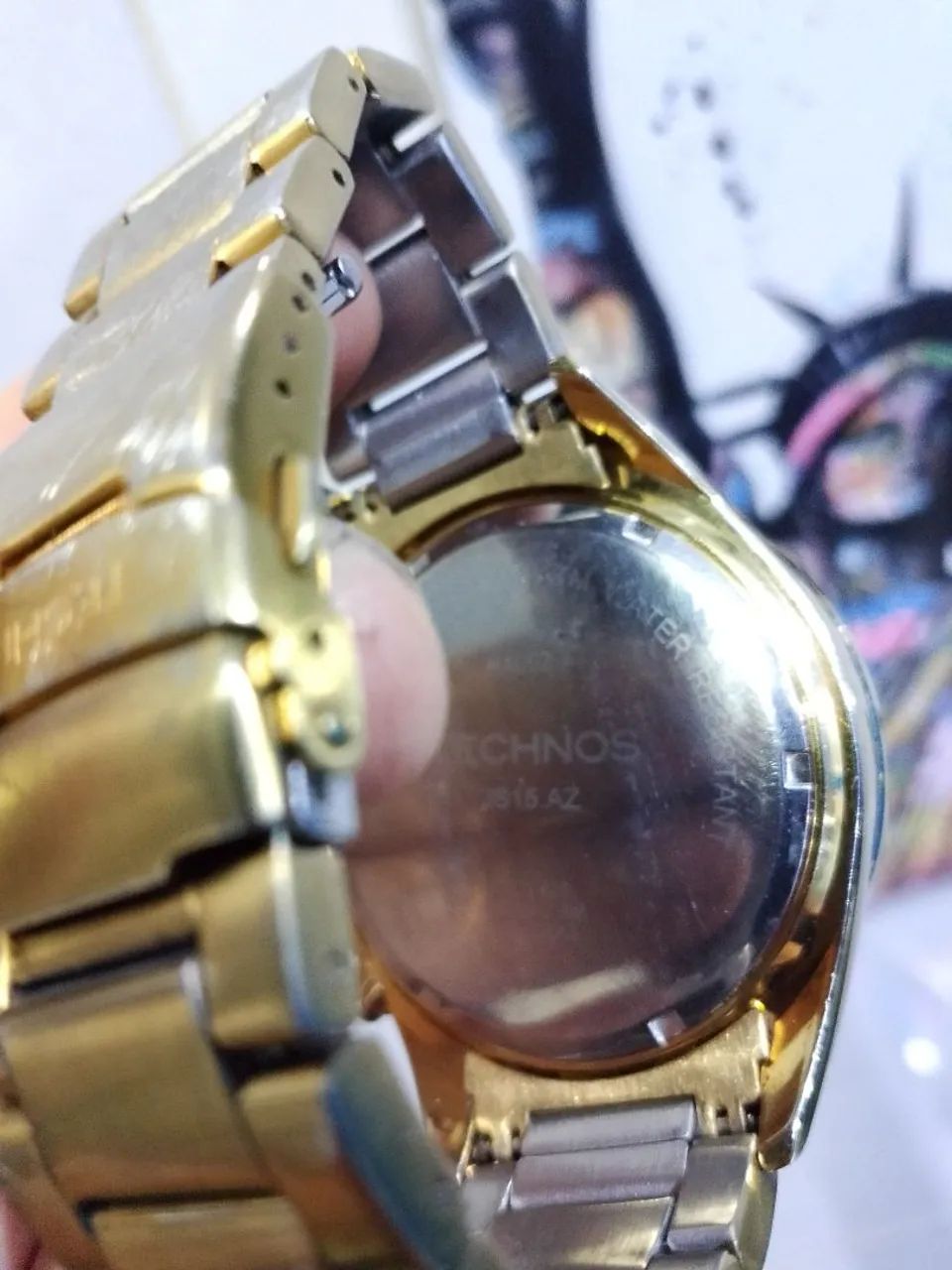 Relógio Masculino Analógico Dourado Robusto Cronógrafo Original  - Foto 4