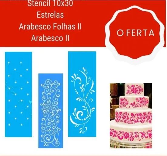 STENCIL PARA DECORAÇÃO DE VÁRIOS MODELOS - Foto 2