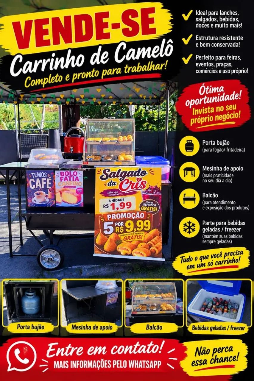 Carrinho de camelô, completo pronto pra trabalhar.