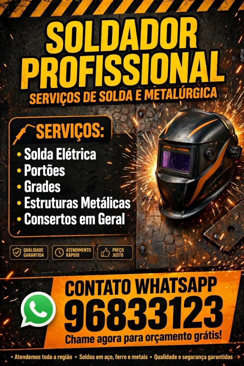 Faço serviço de solda. Reforma de portão,grade, e mais 