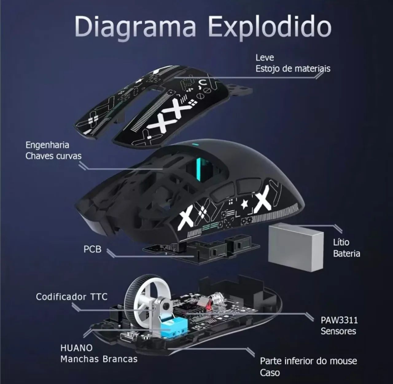 Mouse Gamer Attack Shark X11 - Foto 3