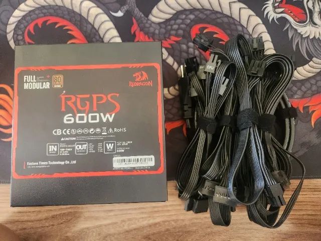 Fonte 600w Redragon Modular Preto 80 Plus - Foto 4