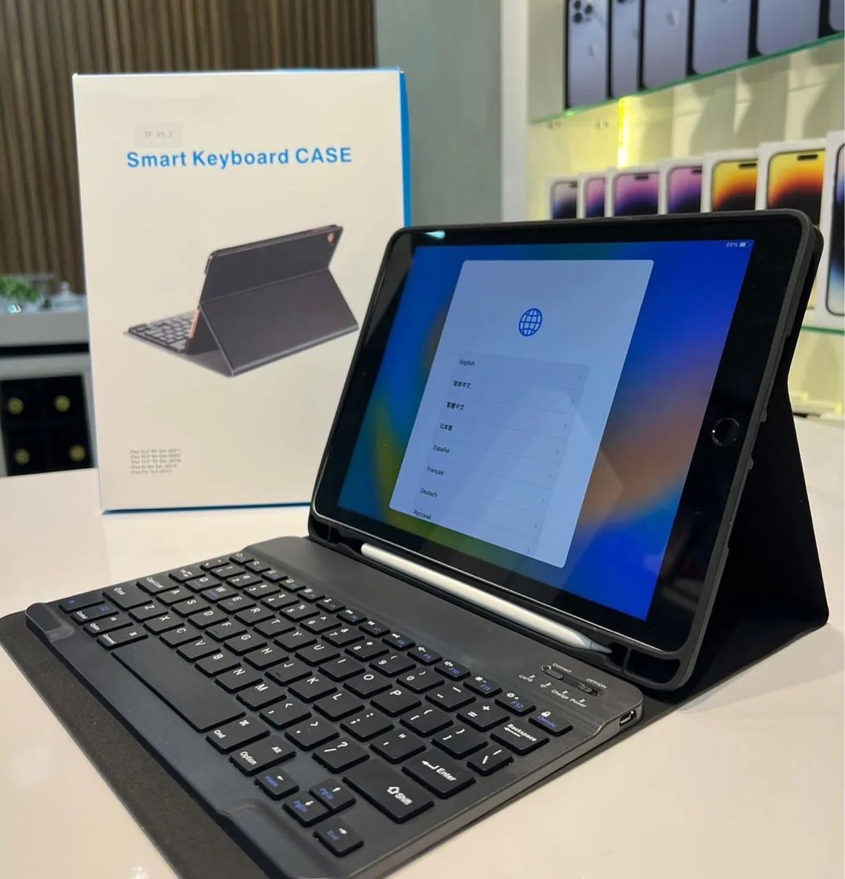 Capa com teclado Bluetooth para IPad 7,8,9,10,11