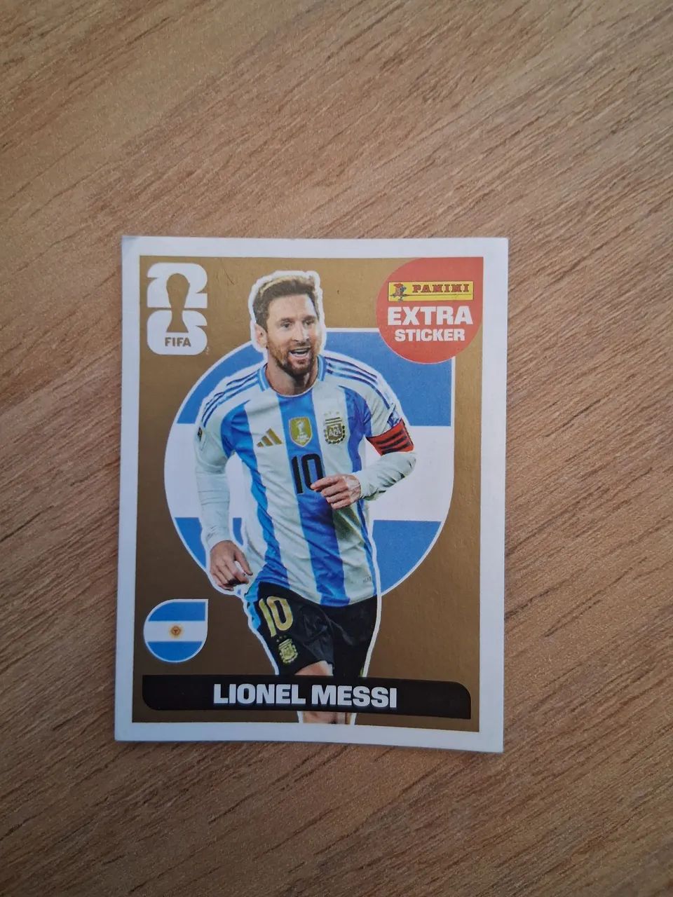 Lionel Messi Gold Extra Sticker da Copa do Mundo FIFA 2026