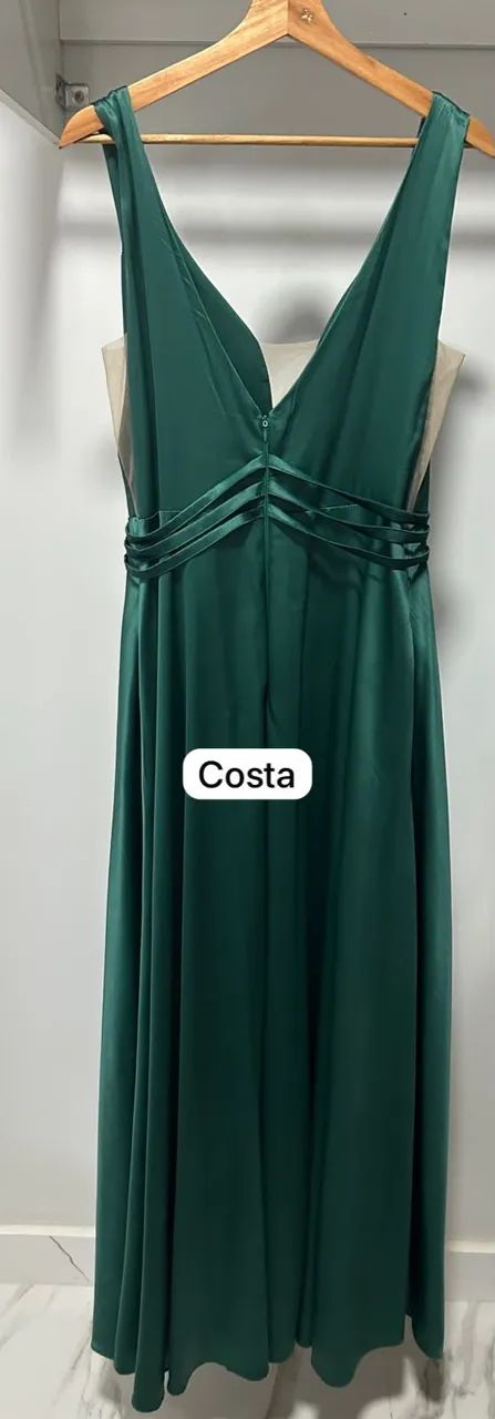 Vestido longo verde elegante tam 40 - Foto 2