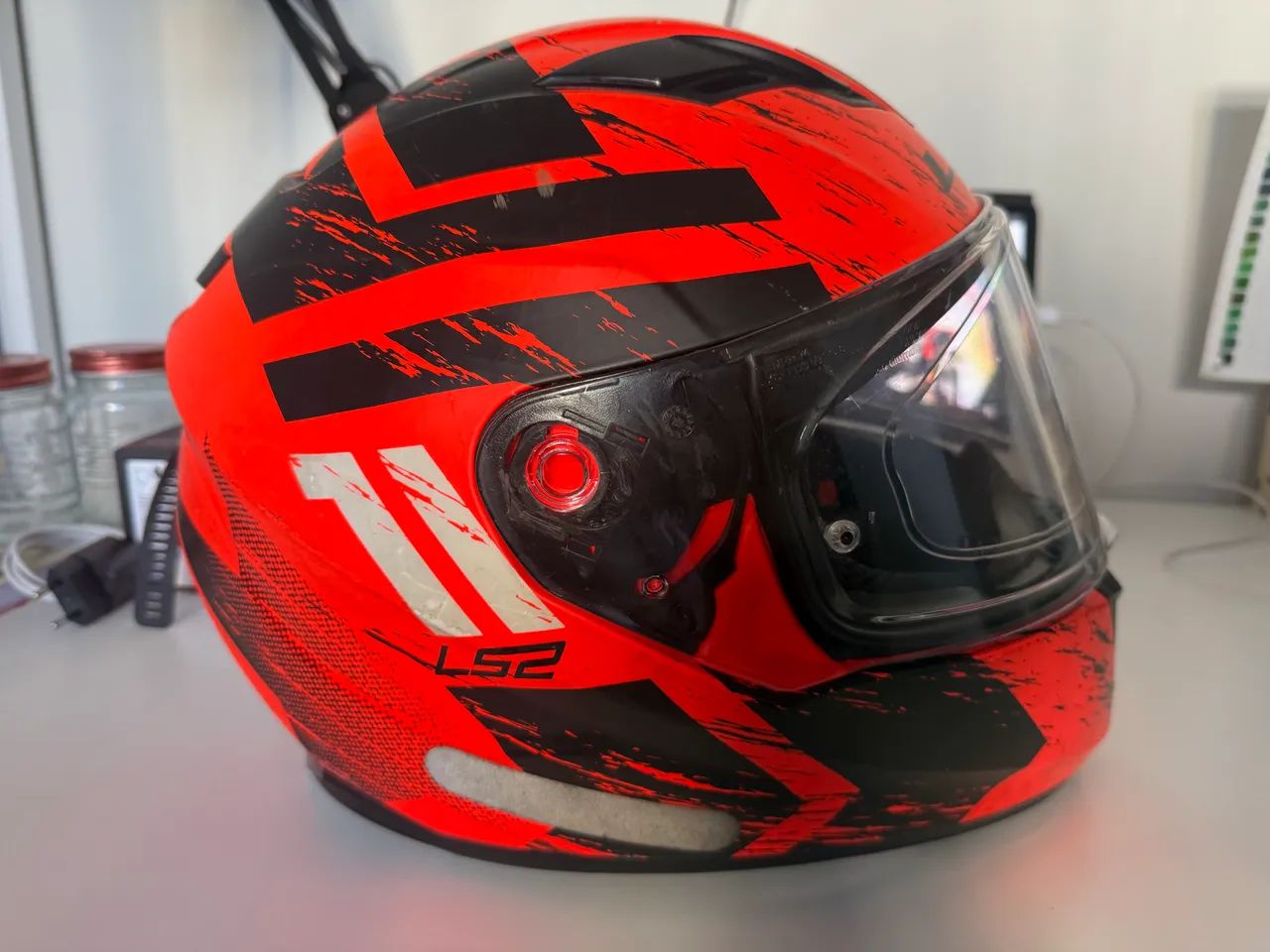 Capacete LS2 Laranja com pinlock - Foto 5