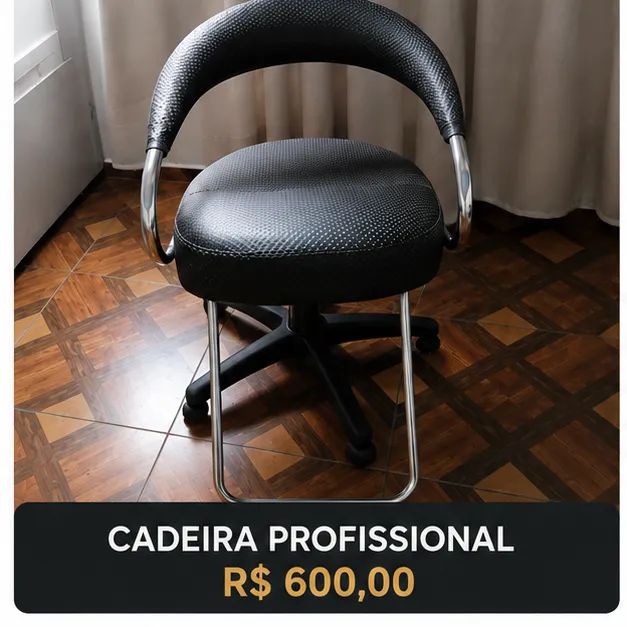 ESTUFA + TERMÓMETRO, CADEIRA CABELEREIRA PROFISSIONAL , E CARRINHO CABELEREIRA. - Foto 3