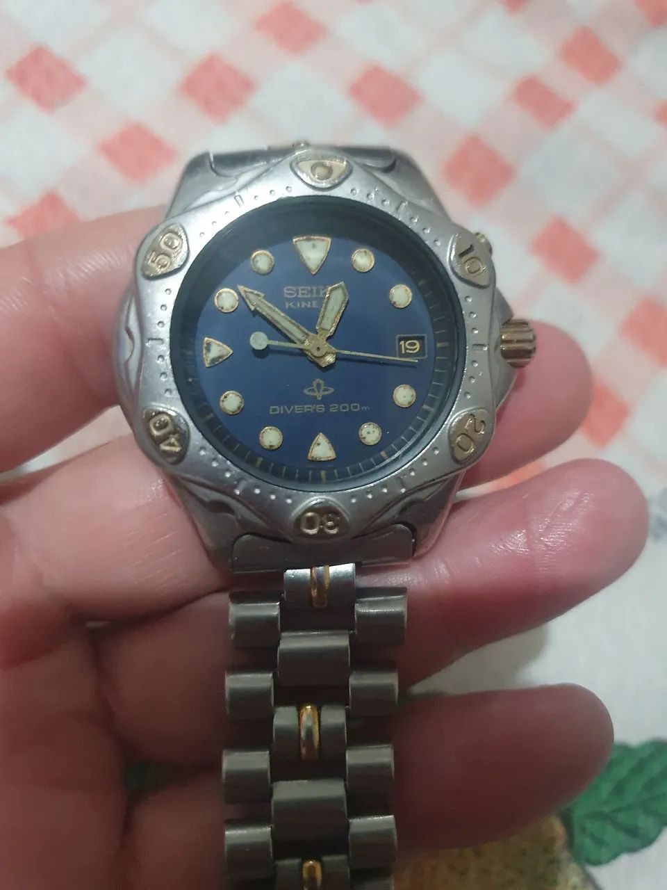 Seiko kinet funcionando normalmente todo em aço inox 