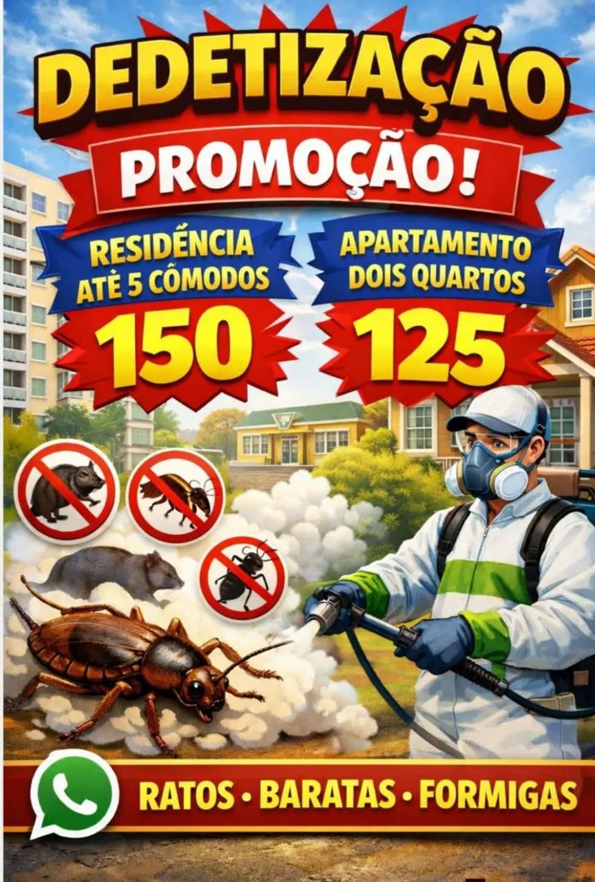 Dedetização promoção residência e apartamento