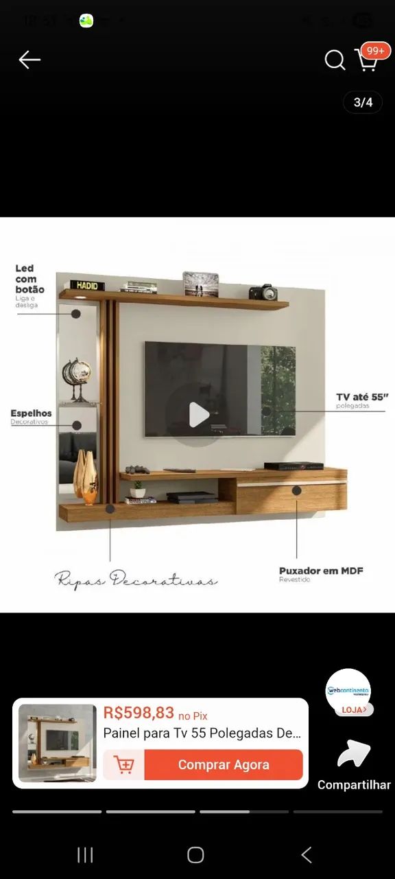 Painel TV semi novo