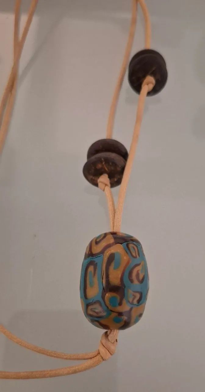 Colar com pingente forrada de massa Fimo - Foto 2