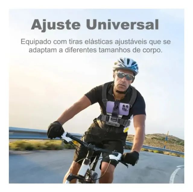 Suporte Peitoral Para Celular e Camera Gopro Ajustável 360° Vídeo E Filmagem Esporte - Foto 6