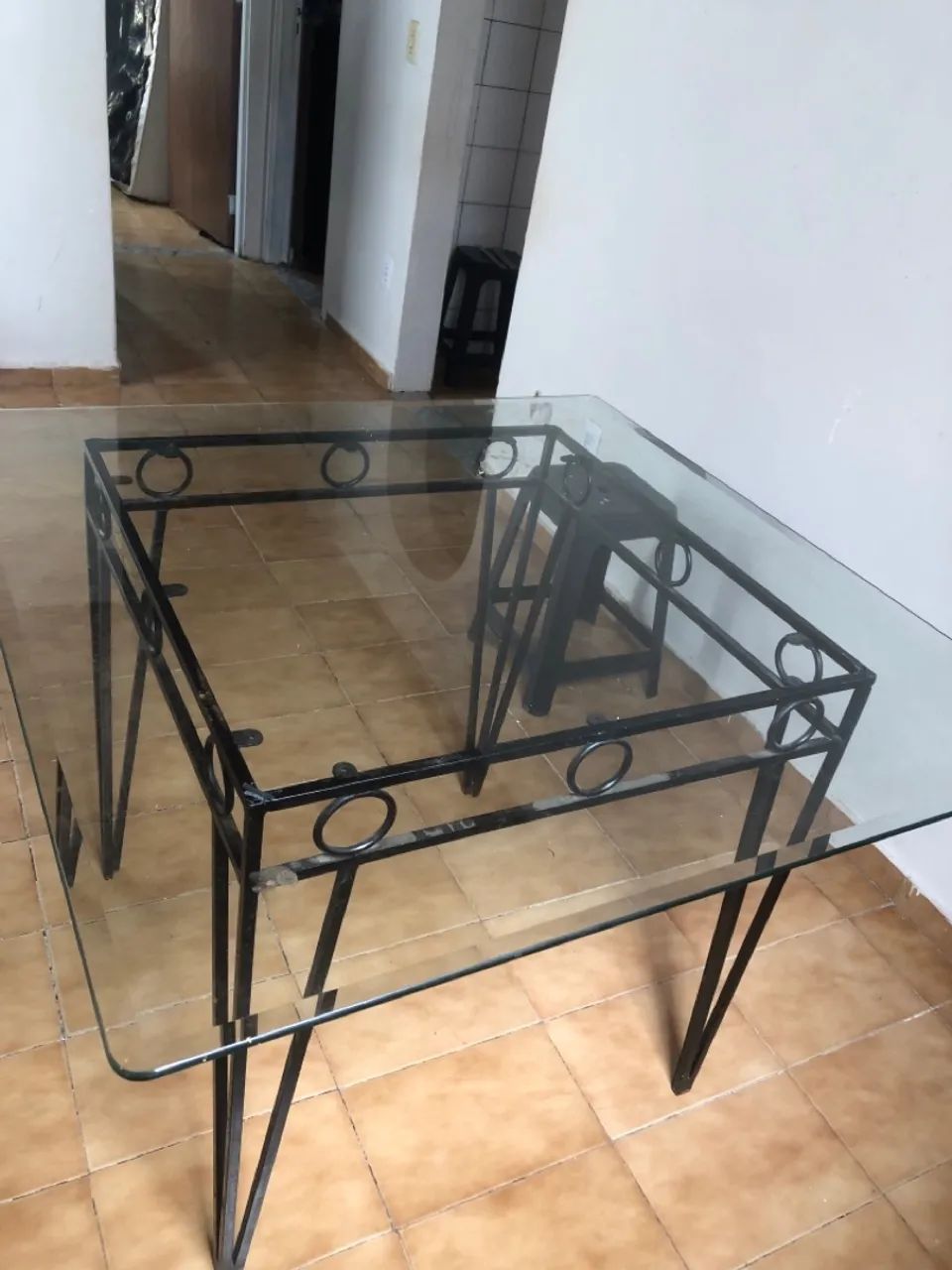 Mesa quadrada de vidro transparente  - Foto 2