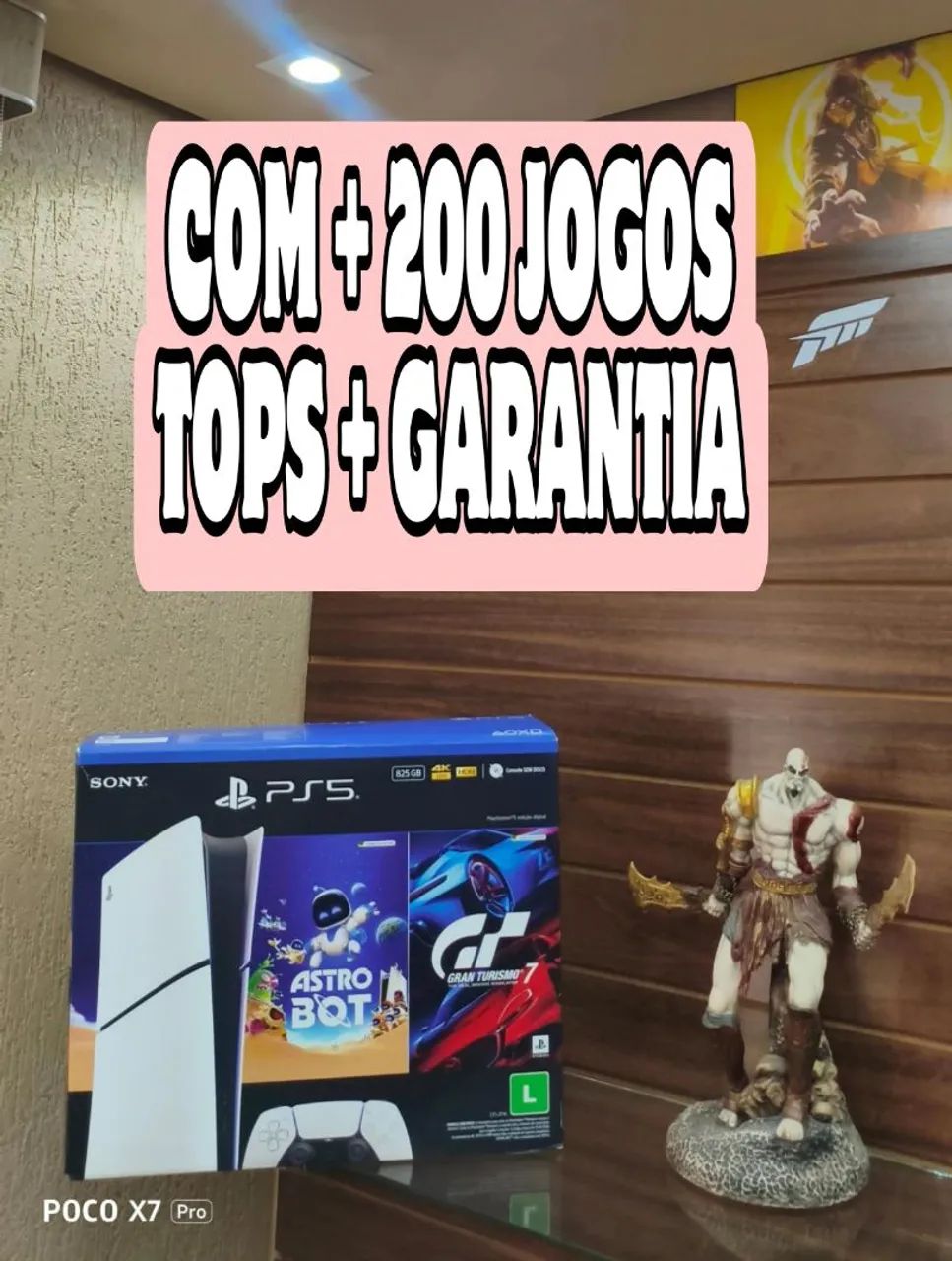PS5 + 200 jogos tops 