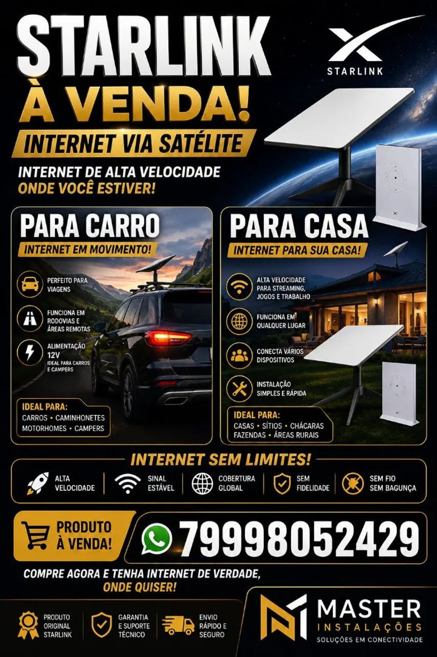 STARLINK PRA CARRO E PRA CASA
