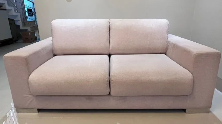 Conjunto de Sofás em Linho Cor Cru - 2 e 2 lugares - Excelente Estado - Foto 5